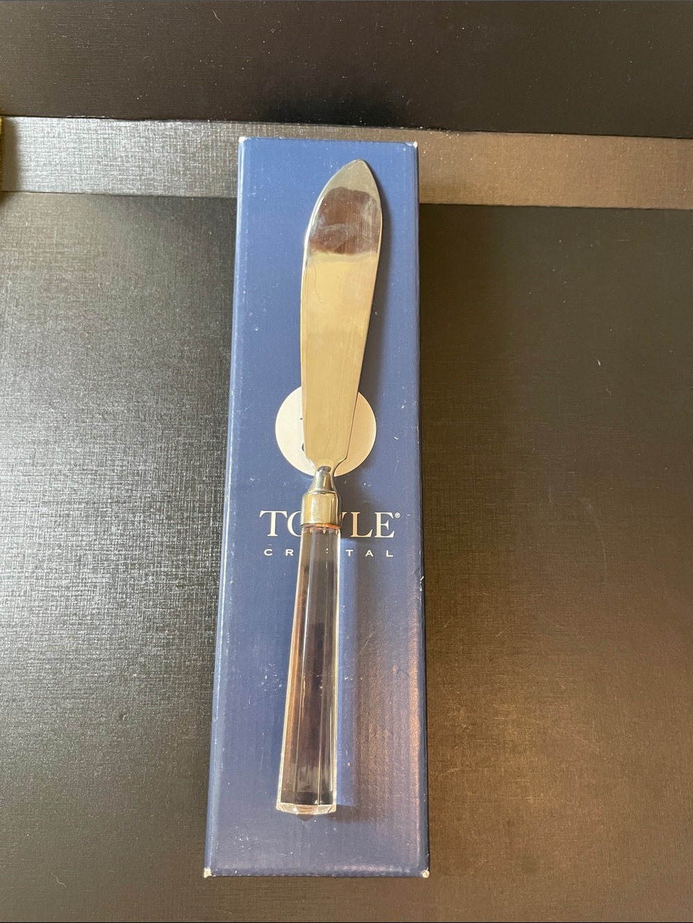 Towle Glass Handled Serving Knife With Stainless Steel Blade